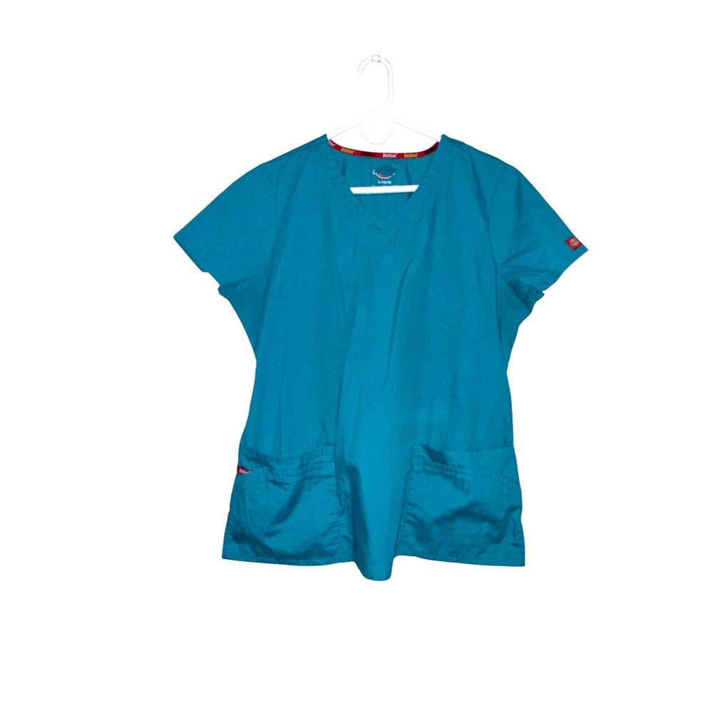 Dickies Teal Scrub Set V-Neck Top & Elastic Waist Pants Size LG/GG - Picture 2 of 16
